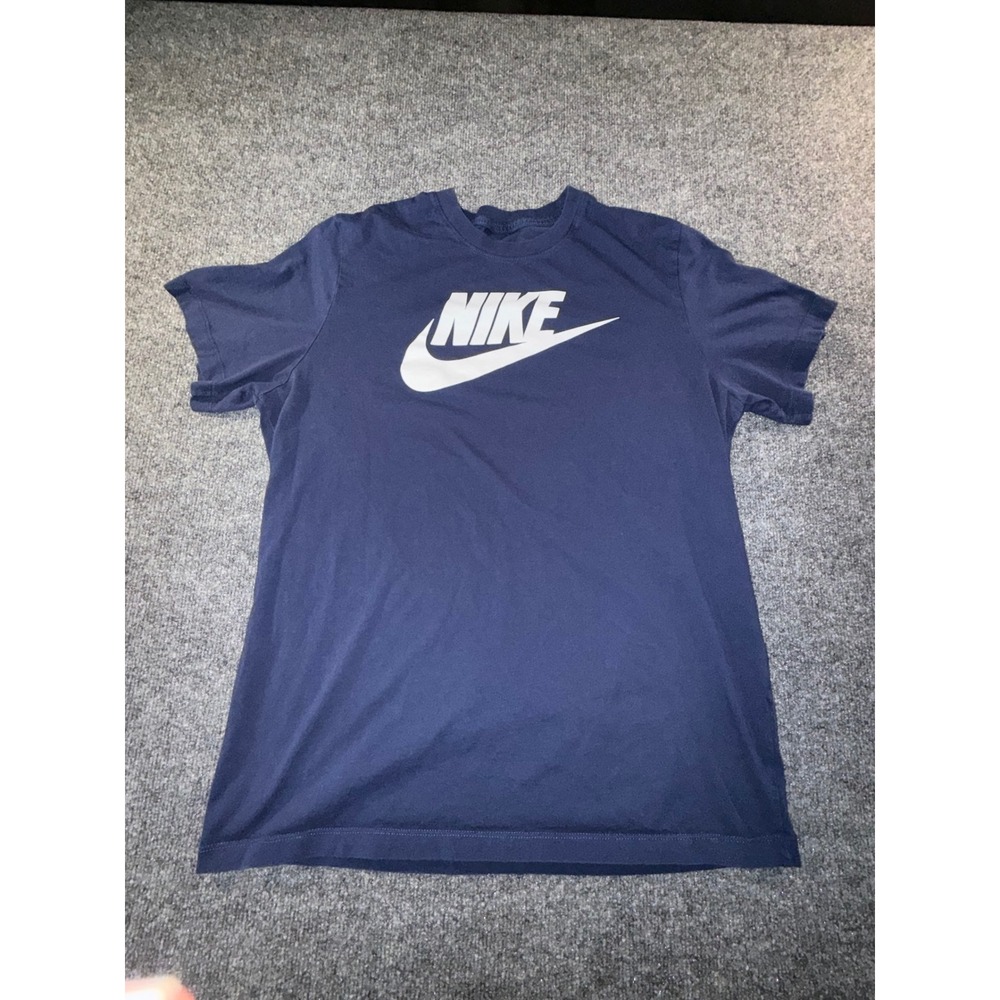 Nike Mens Futura Icon Graphic T-Shirt Navy Blue White Logo Tee Large